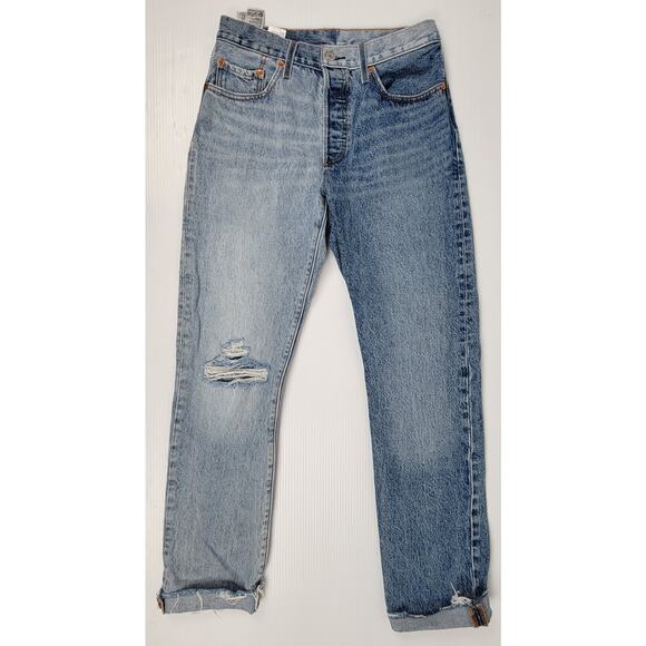 Levi's 501 Jeans Womens 27x30 Blue Straight Regular JJJ793 Split dyed‎ denim - Picture 1 of 16